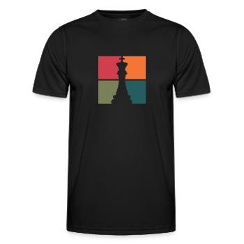 Schach Schachbrett Schachmatt Schachspieler - Männer Funktions-T-Shirt - Schwarz - Vorne - AI Model Male 178 dark (178cm)