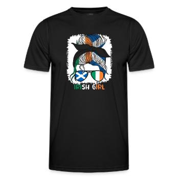 Écossais Demi Irlandais Fille Irlande Ecosse cailín - T-shirt sport Homme - noir - Devant - AI Model Male 178 dark (178cm)