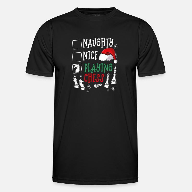 Playing Chess At Christmas - Men's Functional T-Shirt - black
