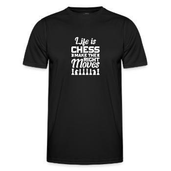 Chess Chessboard Checkmate Chess Player - Men's Functional T-Shirt - black - Front - AI Model Male 178 dark (178cm)