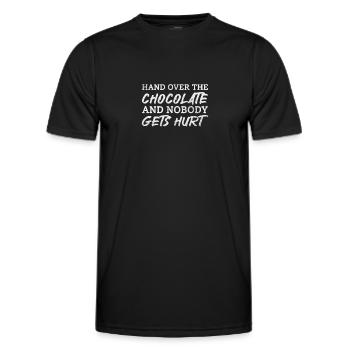 Schokolade - Männer Funktions-T-Shirt - Schwarz - Vorne - AI Model Male 178 dark (178cm)
