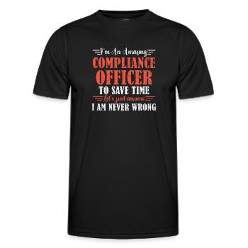 Responsable de la conformité génial - T-shirt sport Homme - noir - Devant - AI Model Male 178 dark (178cm)