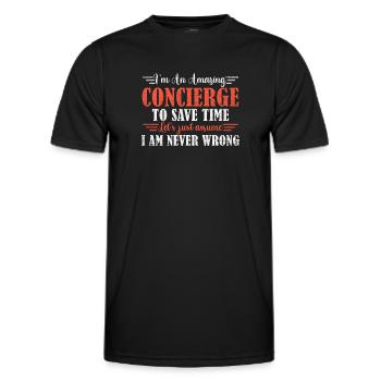 Concierge génial - T-shirt sport Homme - noir - Devant - AI Model Male 178 dark (178cm)