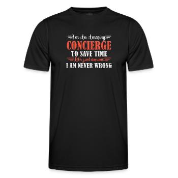 Concierge génial - T-shirt sport Homme - noir - Devant - AI Model Male 178 dark (178cm)