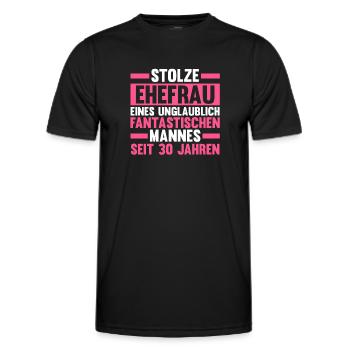 Ehe Perlenhochzeit 30 Jahre Verheiratet Hochzeitst - Männer Funktions-T-Shirt - Schwarz - Vorne - AI Model Male 178 dark (178cm)