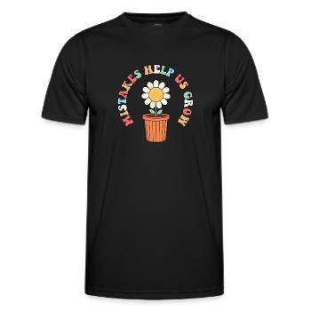 Mistakes Help Us Grow Teacher Inspirational Quote - Männer Funktions-T-Shirt - Schwarz - Vorne - AI Model Male 178 dark (178cm)