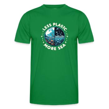 Less Plastic More Sea Environment Environmentalists - Men's Functional T-Shirt - kelly green - Front - AI Model Male 178 dark (178cm)