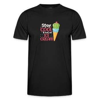 Eiscreme Eis Eiskrem Ice Cream Sommer Geschenk - Männer Funktions-T-Shirt - Schwarz - Vorne - AI Model Male 178 dark (178cm)