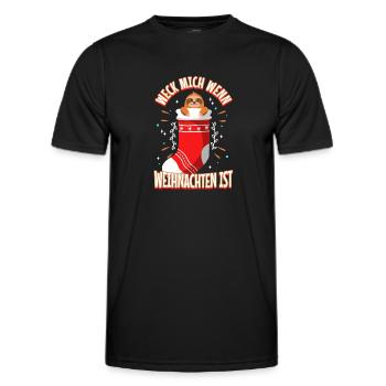 Weck mich auf wenn es Weihnachten ist - Männer Funktions-T-Shirt - Schwarz - Vorne - AI Model Male 178 dark (178cm)