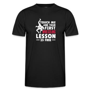 Wrestling Wrestler Fight Wrestling Ringer Gift - Men's Functional T-Shirt - black - Front - AI Model Male 178 dark (178cm)