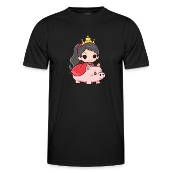 Princesse Cochon Conte de fées - T-shirt sport Homme - noir - Devant - AI Model Male 178 dark (178cm)