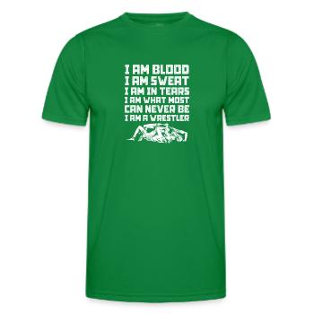 Wrestling Wrestler Fight Wrestling Ringer Gift - Men's Functional T-Shirt - kelly green - Front - AI Model Male 178 dark (178cm)