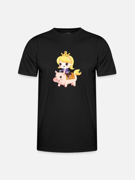 Princess Pig Fairy Tale - Men's Functional T-Shirt - black