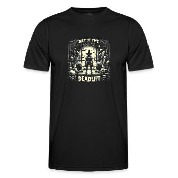 Tödlicher Deadlifter Horror: Bodybuilding und - Männer Funktions-T-Shirt - Schwarz - Vorne - AI Model Male 178 dark (178cm)