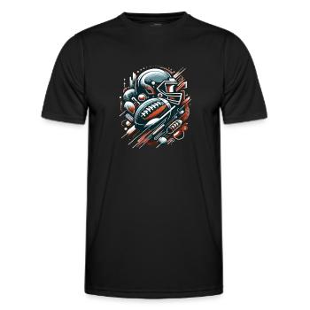 American Football Football Football Helm Football - Männer Funktions-T-Shirt - Schwarz - Vorne - AI Model Male 178 dark (178cm)