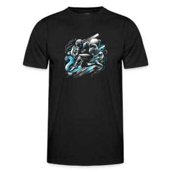 American Football Football Football Helm Football - Männer Funktions-T-Shirt - Schwarz - Vorne - AI Model Male 178 dark (178cm)
