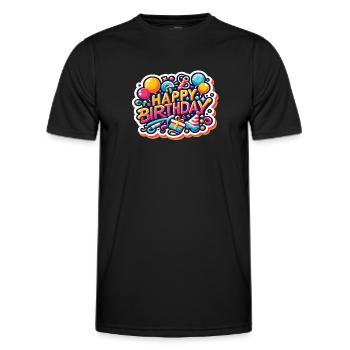 Happy Birthday Geburtstag Geburtstag Spruch - Männer Funktions-T-Shirt - Schwarz - Vorne - AI Model Male 178 dark (178cm)