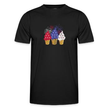 Eiscreme - Männer Funktions-T-Shirt - Schwarz - Vorne - AI Model Male 178 dark (178cm)