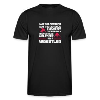 Wrestling Wrestler Fight Wrestling Ringer Gift - Men's Functional T-Shirt - black - Front - AI Model Male 178 dark (178cm)