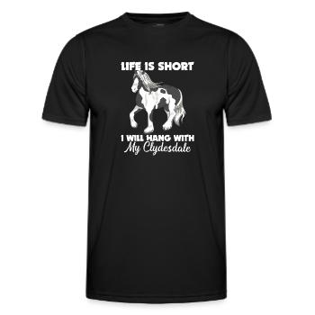 Draught Horse Lovers Giant Horse Breed Clydesdale - Men's Functional T-Shirt - black - Front - AI Model Male 178 dark (178cm)