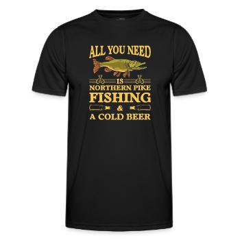 Fisherman Fisherman Fisherman Nordic Pike - Men's Functional T-Shirt - black - Front - AI Model Male 178 dark (178cm)