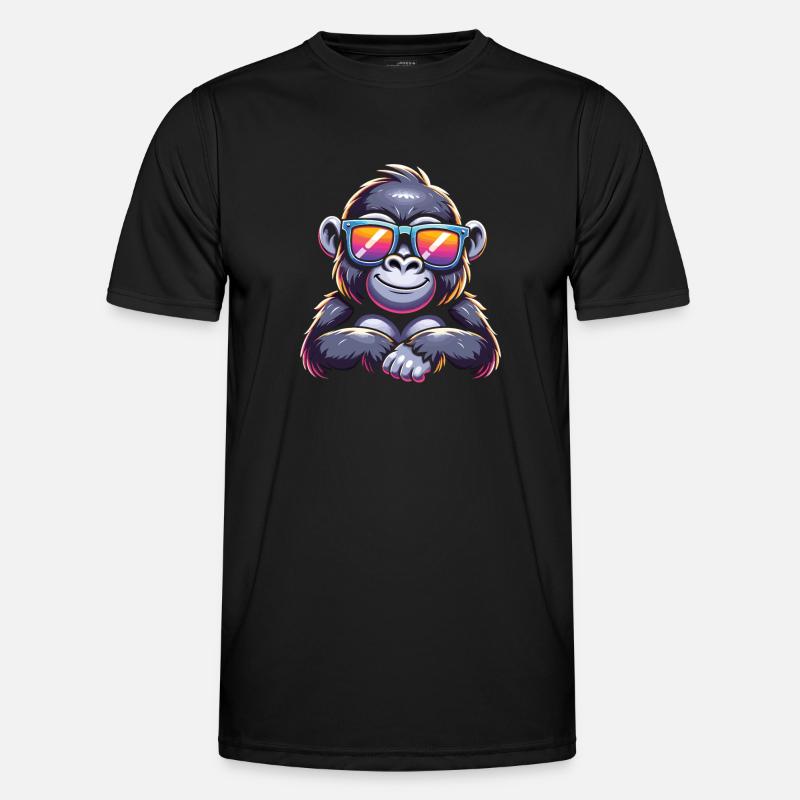 Gorilla with sunglasses - Men's Functional T-Shirt - black