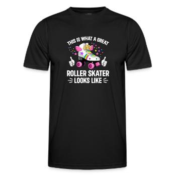 Roller Skating Roller Skater - Great Roller Skater - Men's Functional T-Shirt - black - Front - AI Model Male 178 dark (178cm)