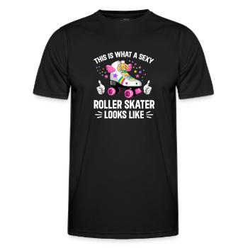 Roller Skating - Sexy Roller Skater - Männer Funktions-T-Shirt - Schwarz - Vorne - AI Model Male 178 dark (178cm)
