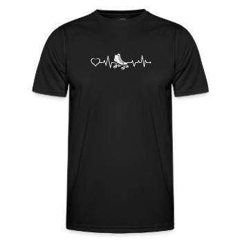 Roller Skater Roller Skating Heartbeat Heart Rolle - Männer Funktions-T-Shirt - Schwarz - Vorne - AI Model Male 178 dark (178cm)
