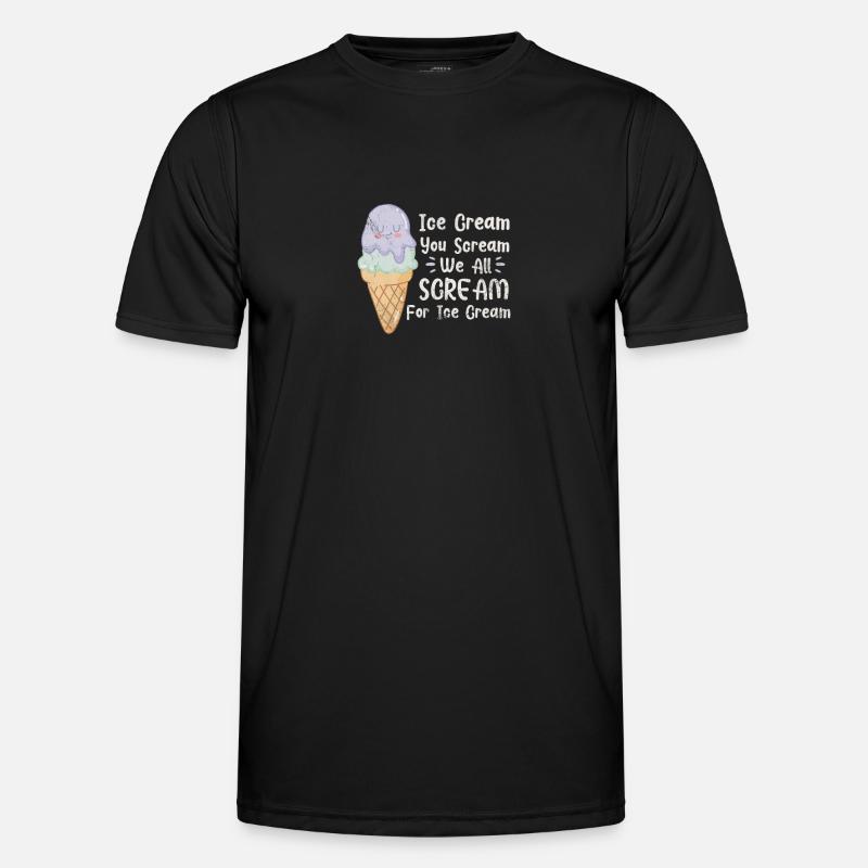Eiscreme - Männer Funktions-T-Shirt - Schwarz