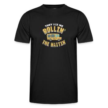 Busfahrer - Männer Funktions-T-Shirt - Schwarz - Vorne - AI Model Male 178 dark (178cm)