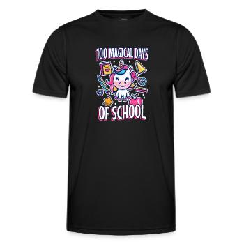 100 jours magiques d’école - T-shirt sport Homme - noir - Devant - AI Model Male 178 dark (178cm)