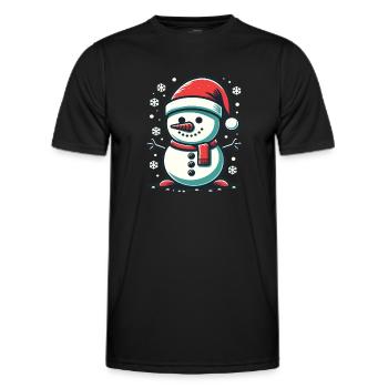 Snowman Dabbing Snowman Dab Snowmen - Men's Functional T-Shirt - black - Front - AI Model Male 178 dark (178cm)