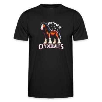 Draught Horse Lovers Giant Horse Breed Clydesdale - Men's Functional T-Shirt - black - Front - AI Model Male 178 dark (178cm)