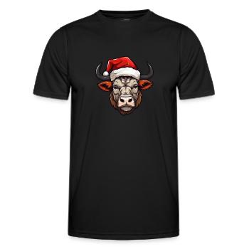 Bull Head Christmas Christmas - Men's Functional T-Shirt - black - Front - AI Model Male 178 dark (178cm)