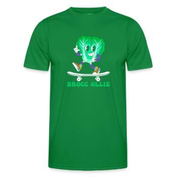 Skateboarder Brocc Ollie - Funny Skateboarding Bro - Männer Funktions-T-Shirt - Kelly Green - Vorne - AI Model Male 178 dark (178cm)