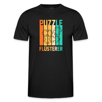 Puzzlefan Puzzler Puzzleteile Puzzle - Männer Funktions-T-Shirt - Schwarz - Vorne - AI Model Male 178 dark (178cm)