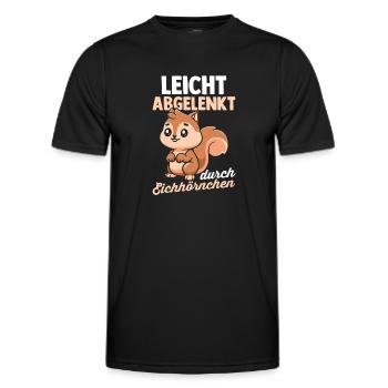 Leicht Abgelenkt Durch Eichhörnchen - Männer Funktions-T-Shirt - Schwarz - Vorne - AI Model Male 178 dark (178cm)