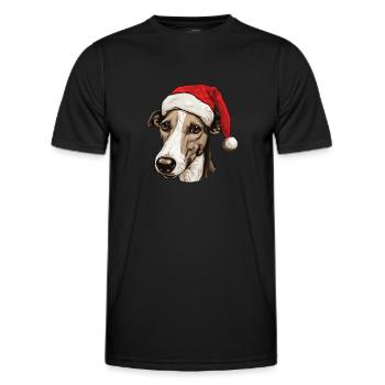 Tête de chien lévrier Noël Noël - T-shirt sport Homme - noir - Devant - AI Model Male 178 dark (178cm)