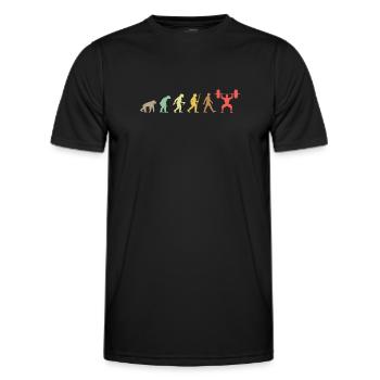Powerlifting Retro Fitness Evolution Gym - T-shirt sport Homme - noir - Devant - AI Model Male 178 dark (178cm)