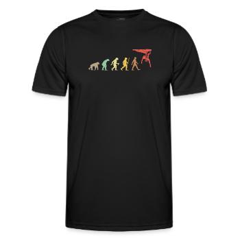 Climbing Retro Rock Climbing Evolution Climber - T-shirt sport Homme - noir - Devant - AI Model Male 178 dark (178cm)