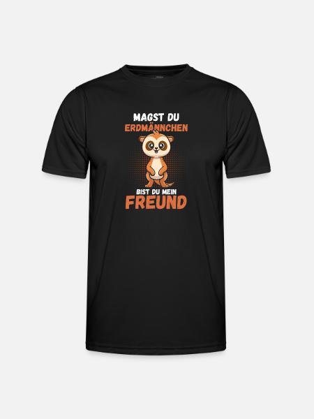 Erdmännchen - Männer Funktions-T-Shirt - Schwarz
