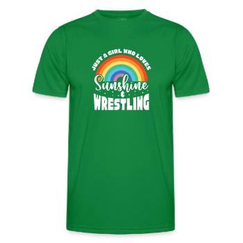 Wrestling Wrestler Fight Wrestling Ringer Gift - Men's Functional T-Shirt - kelly green - Front - AI Model Male 178 dark (178cm)