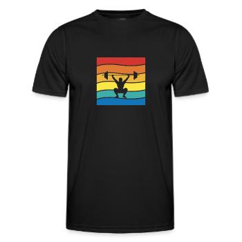 Bodybuilder Body Building Fitness Gym Geschenk - Männer Funktions-T-Shirt - Schwarz - Vorne - AI Model Male 178 dark (178cm)