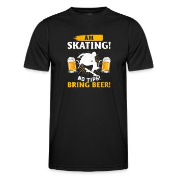 Am skating! No tips! Bring beer! - Skateboard Skat - Männer Funktions-T-Shirt - Schwarz - Vorne - AI Model Male 178 dark (178cm)