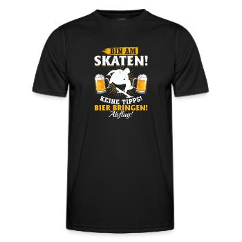Bin am Skaten! Keine tipps! Bier bringen! - Skateb - Männer Funktions-T-Shirt - Schwarz - Vorne - AI Model Male 178 dark (178cm)