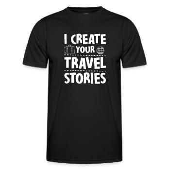 Je crée vos récits de voyage Agence de voyages - T-shirt sport Homme - noir - Devant - AI Model Male 178 dark (178cm)