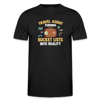 Turning Bucket Lists Into Reality Reisebüro - Männer Funktions-T-Shirt - Schwarz - Vorne - AI Model Male 178 dark (178cm)