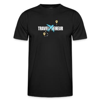 Agence de voyage Travel Preneur - T-shirt sport Homme - noir - Devant - AI Model Male 178 dark (178cm)