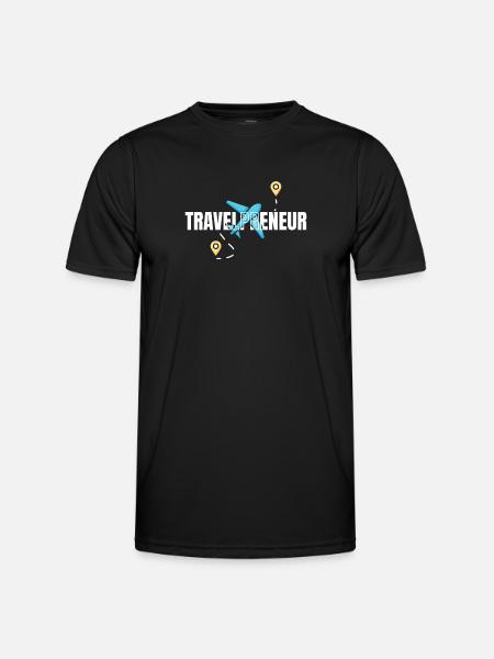 Travel Preneur Reisebüro - Männer Funktions-T-Shirt - Schwarz